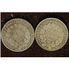 1886-A & 1888-A FRANCE SILVER 50 CENTIMES .1342