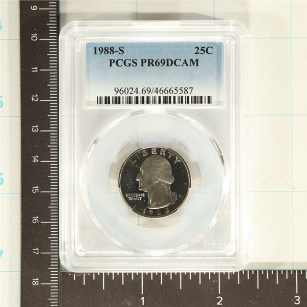 1988-S WASHINGTON QUARTER PCGS PR69 DCAM