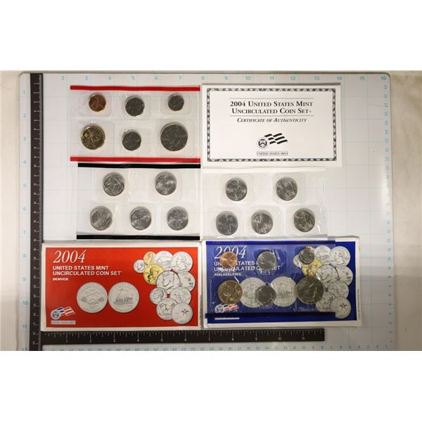 2004 US MINT SET (UNC) P/D (WITH ENVELOPES) AND