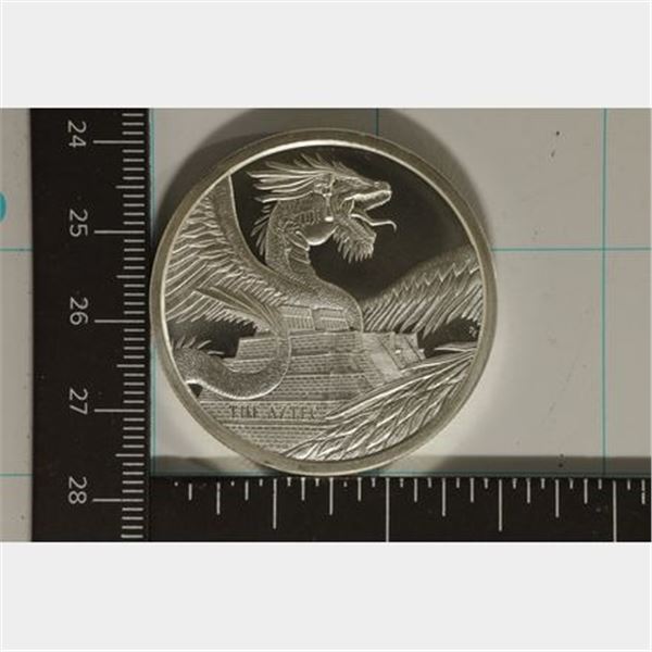 1 TROY OZ .999 FINE SILVER UNC ROUND "THE AZTEC"