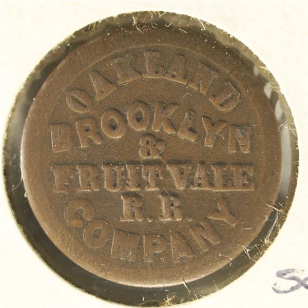 1871 HARD TIMES TOKEN OAKLAND, BROOKLYN &