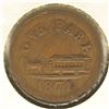Image 2 : 1871 HARD TIMES TOKEN OAKLAND, BROOKLYN &
