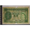 1958 HONG KONG $1 BILL WITH TEARS AND SMALL HOLES