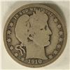 1910-D SILVER BARBER QUARTER