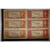 6-BOLIVIA BILLS: 3-CU 50 BOLIVIANOS & 3-100