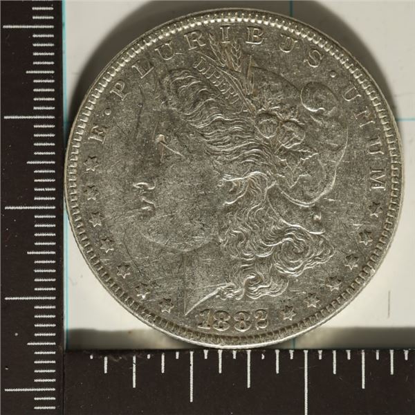 1882-P WHIZZED MORGAN SILVER DOLLAR SOME TONING