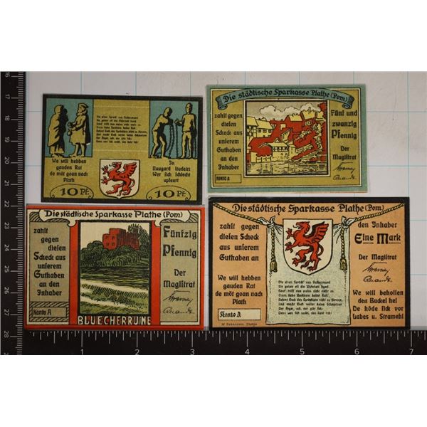 AU SET OF 10, 25, 50 & 1 MARK PLATHE (POM.)