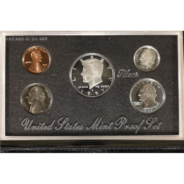1997 US SILVER PREMIER PROOF SET (WITH BOX) AND