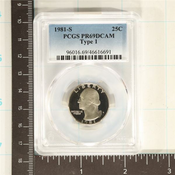 1981-S TYPE I WASHINGTON QUARTER PCGS PR69 DCAM