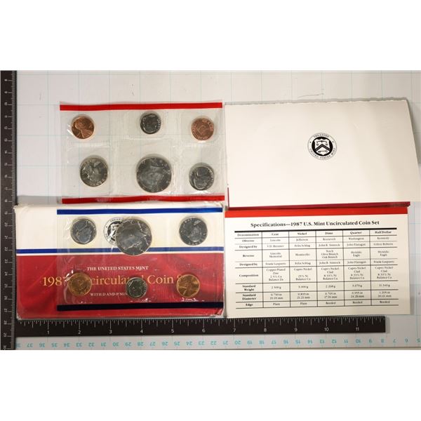 1987 US MINT SET (UNC) P/D (WITH ENVELOPE)