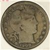 1908-O SILVER BARBER HALF DOLLAR