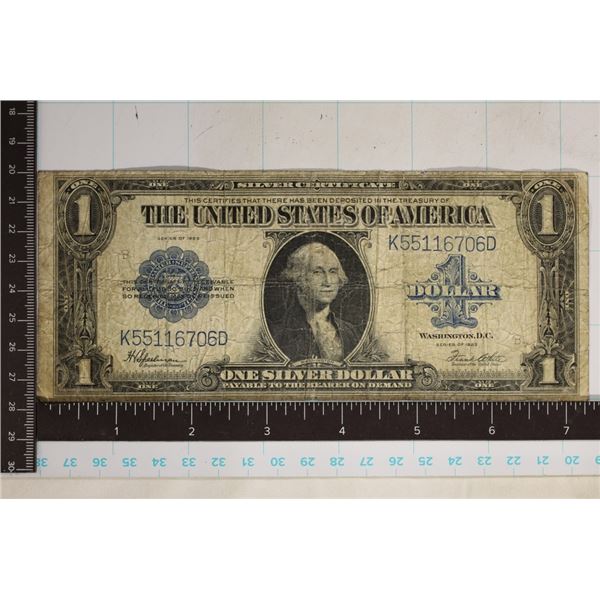 1923 LARGE SIZE $1 SILVER CERTIFICATE BLUE SEAL