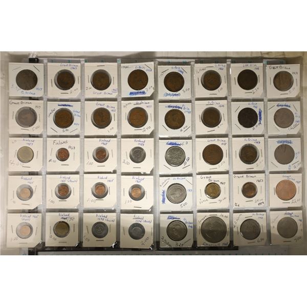 40 GREAT BRITAIN & FINLAND COINS: 28 ARE GREAT