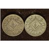 Image 1 : 2-1925 AUSTRIA SILVER 1/2 SHILLING COINS .1342 OZ