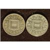 Image 2 : 2-1925 AUSTRIA SILVER 1/2 SHILLING COINS .1342 OZ