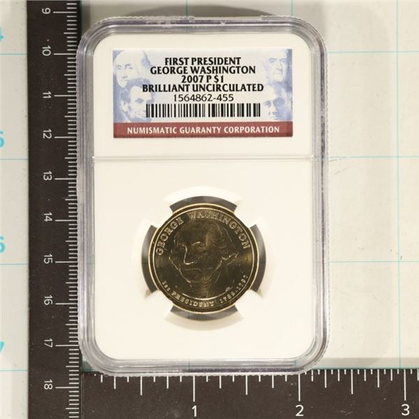 2007-P US GEORGE WASHINGTON $1 NGC BU