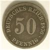 1876-AA GERMAN SILVER 50 PFENNIGS .0804 OZ. ASW