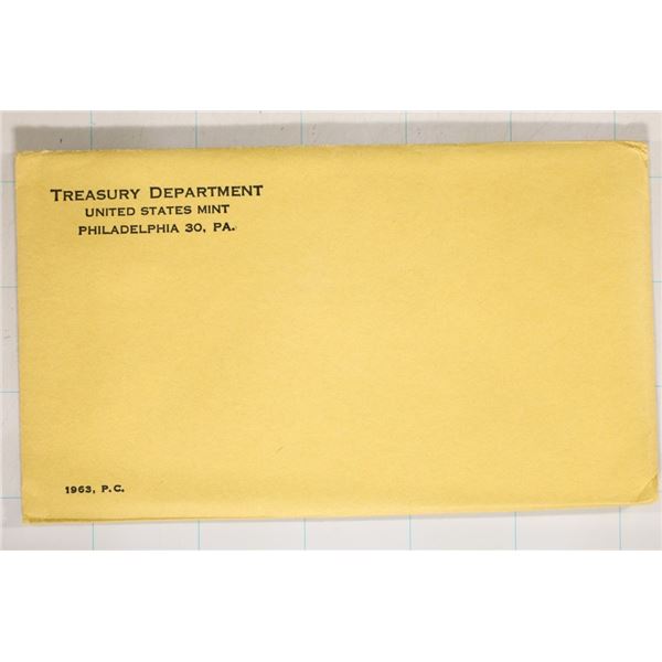 SEALED 1963 US SILVER PROOF SET (WITH ENVELOPE)