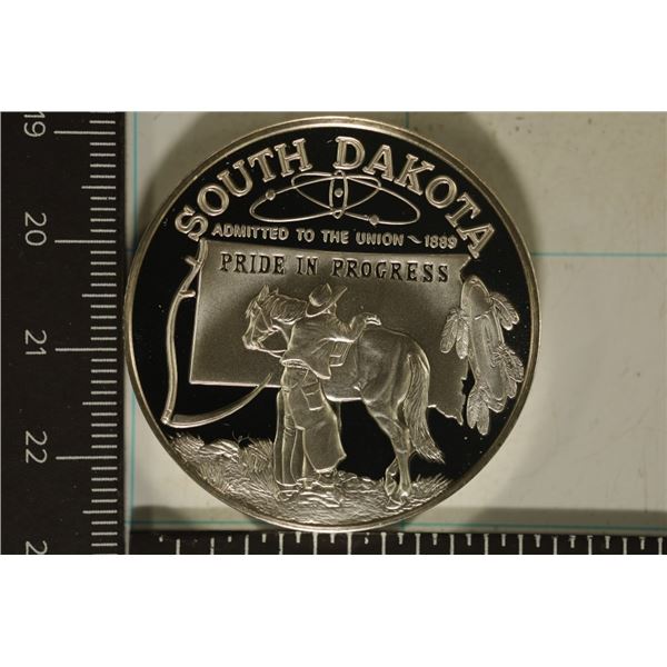 1.17 OZ. PF STERLING SILVER SOUTH DAKOTA ROUND