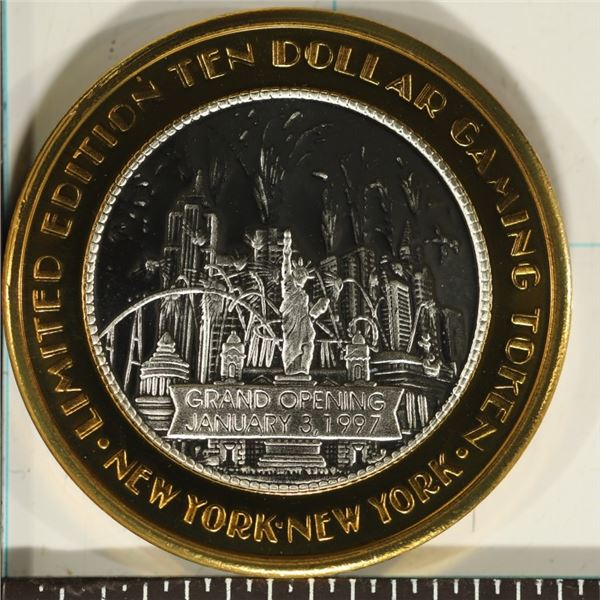 CASINO $10 SILVER TOKEN (UNC) NEW YORK NEW YORK