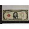 1928-B US $5 RED SEAL NOTE