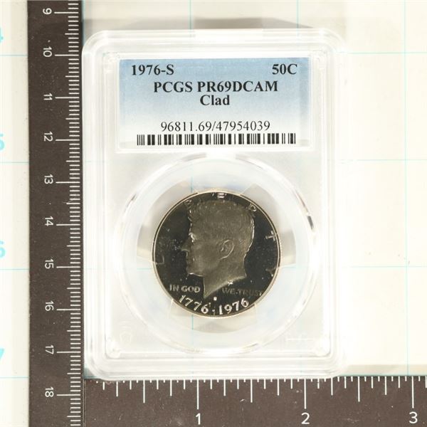 1976-S KENNEDY HALF DOLLAR PCGS PR69 DCAM