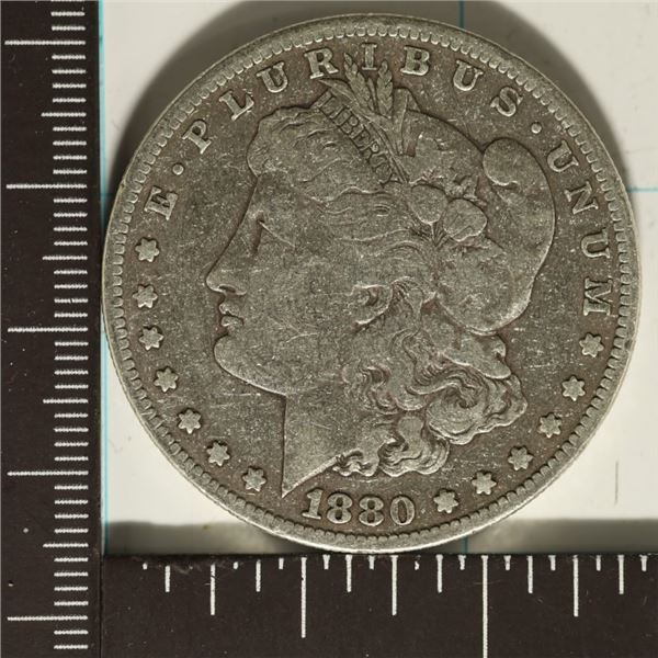 1880-S WHIZZED MORGAN SILVER DOLLAR