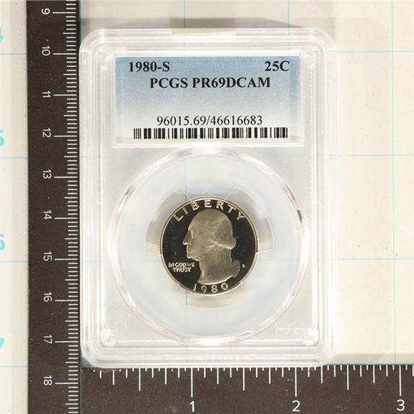 1980-S WASHINGTON QUARTER PCGS PR69 DCAM