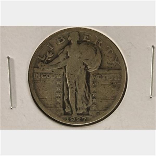 1927 SILVER STANDING LIBERTY QUARTER