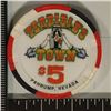 Image 2 : TERRIBLES TOWN $5 CASINO CHIP PAHRUMP, NEVADA