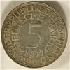 1972-G GERMAN SILVER 5 MARK .2251 OZ. ASW