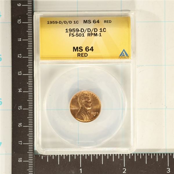 1959-D/D/D FS-501 RPM-1 LINCOLN CENT ANACS