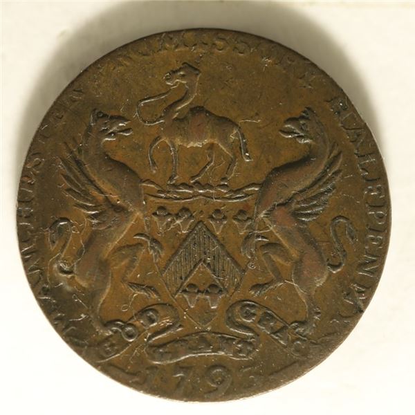 1793 CONDER TOKEN. THEY R MOSTLY 18TH CENTURY