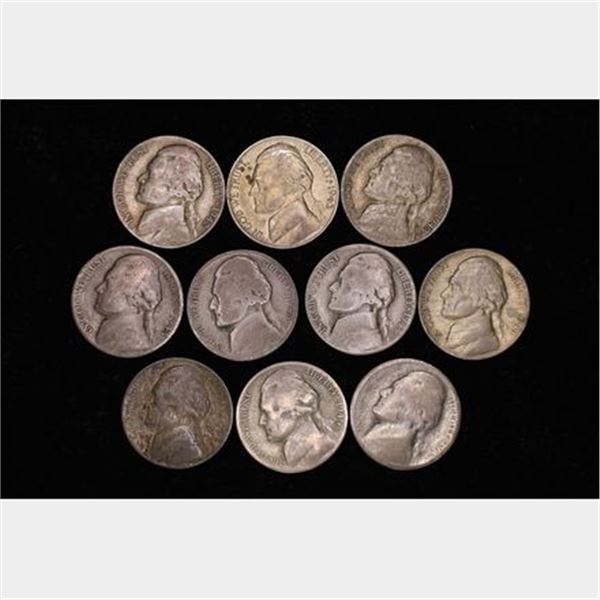 10-35% SILVER JEFFERSON WAR NICKELS: 1942-45