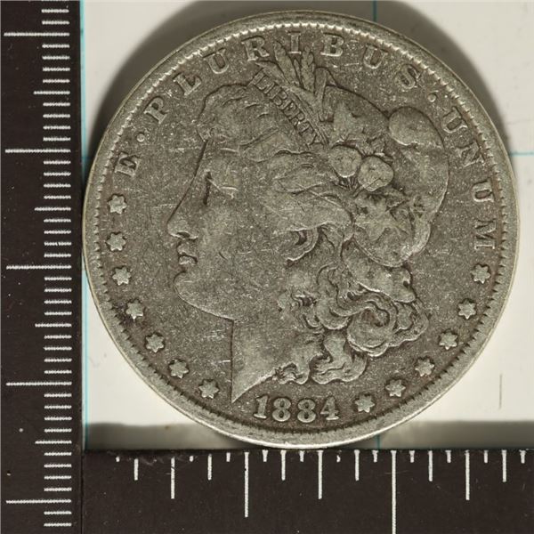 1884-P WHIZZED MORGAN SILVER DOLLAR