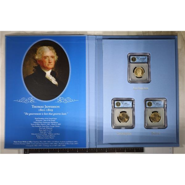 2007-P/D/S US PRESIDENTIAL DOLLAR SET GRADED BY