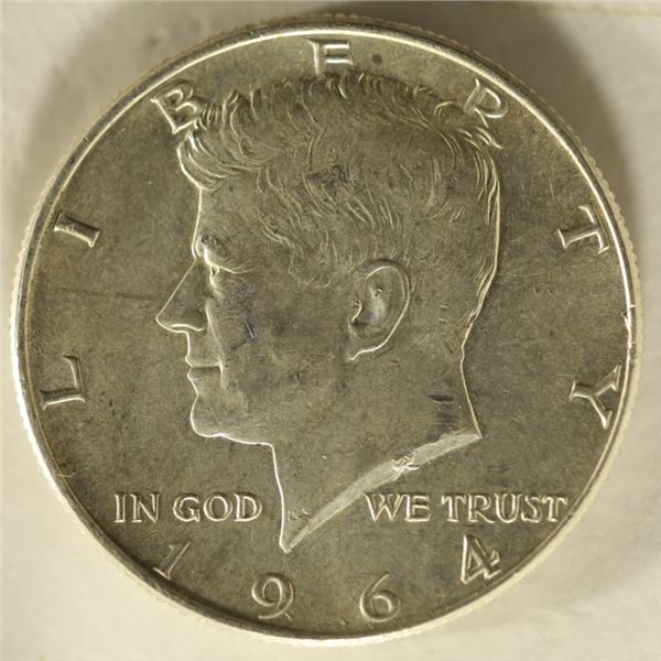 1964-P 90% SILVER KENNEDY HALF DOLLAR UNC