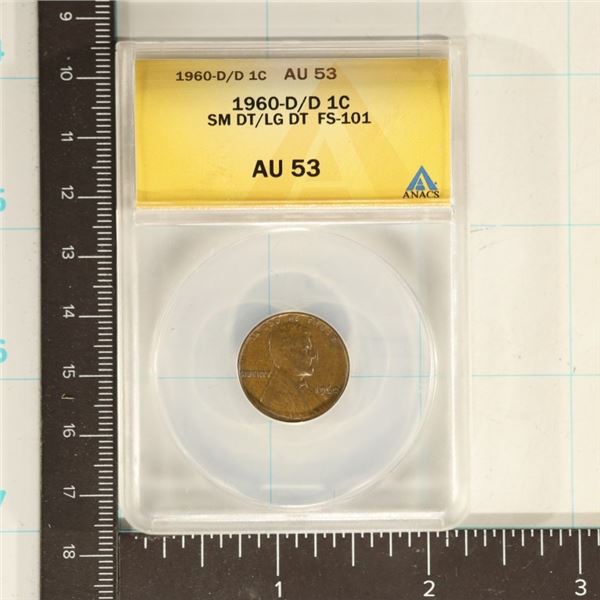 1960-D/D SM DT/ LG DT FS-101 LINCOLN CENT ANACS
