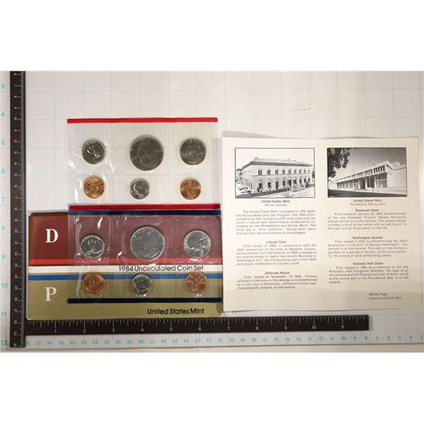 1984 US MINT SET (UNC) P/D (WITH ENVELOPE) AND