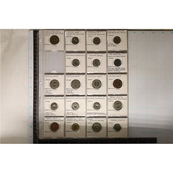 19 TRANSPORTATION TOKENS: NEW YORK TRANSIT,