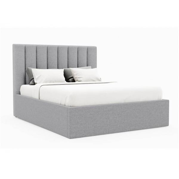 Brand New Hydraulic Storage Bed Queen Size-Light Grey PU