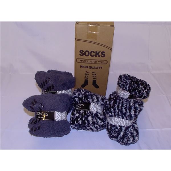 Box of 5 Fuzzy Slipper Socks- High Quality