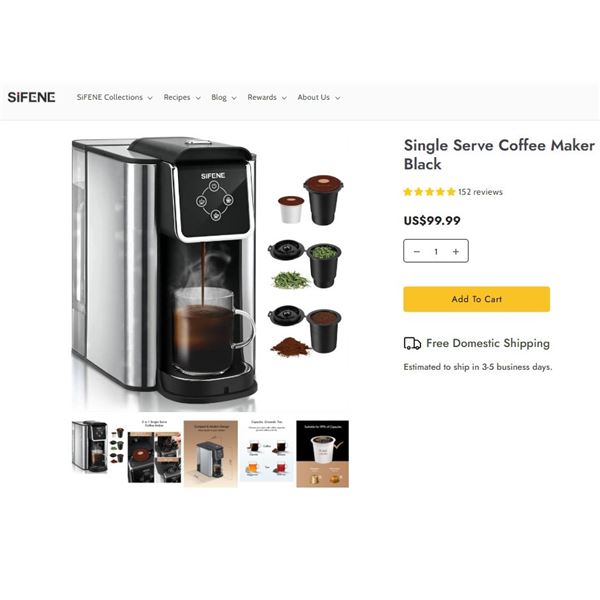 Single Serve Coffee Maker Black Retail $120