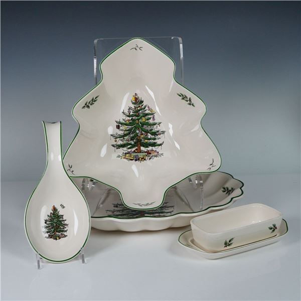 4pc Spode Christmas Tree Serveware Set