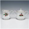 Image 5 : 6pc Salem Porcelain China Christmas Eve Creamer, Sugar, and Mug Set