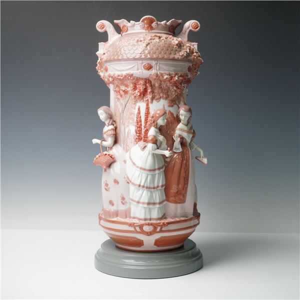 Lladro Porcelain Vase, Ladies in the Garden 1007032 Re-Deco Limited Edition