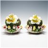 Image 1 : 2pc Nuova Capodimonte Italian Porcelain Clam Floral Centerpieces