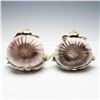Image 2 : 2pc Nuova Capodimonte Italian Porcelain Clam Floral Centerpieces