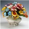Image 2 : Capodimonte Porcelain Floral Centerpiece Sculpture
