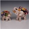 Image 2 : 2pc Capodimonte Porcelain Elephant Floral Figurines